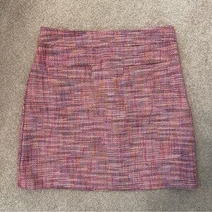 LOFT Multicolor Tweed Midi Skirt